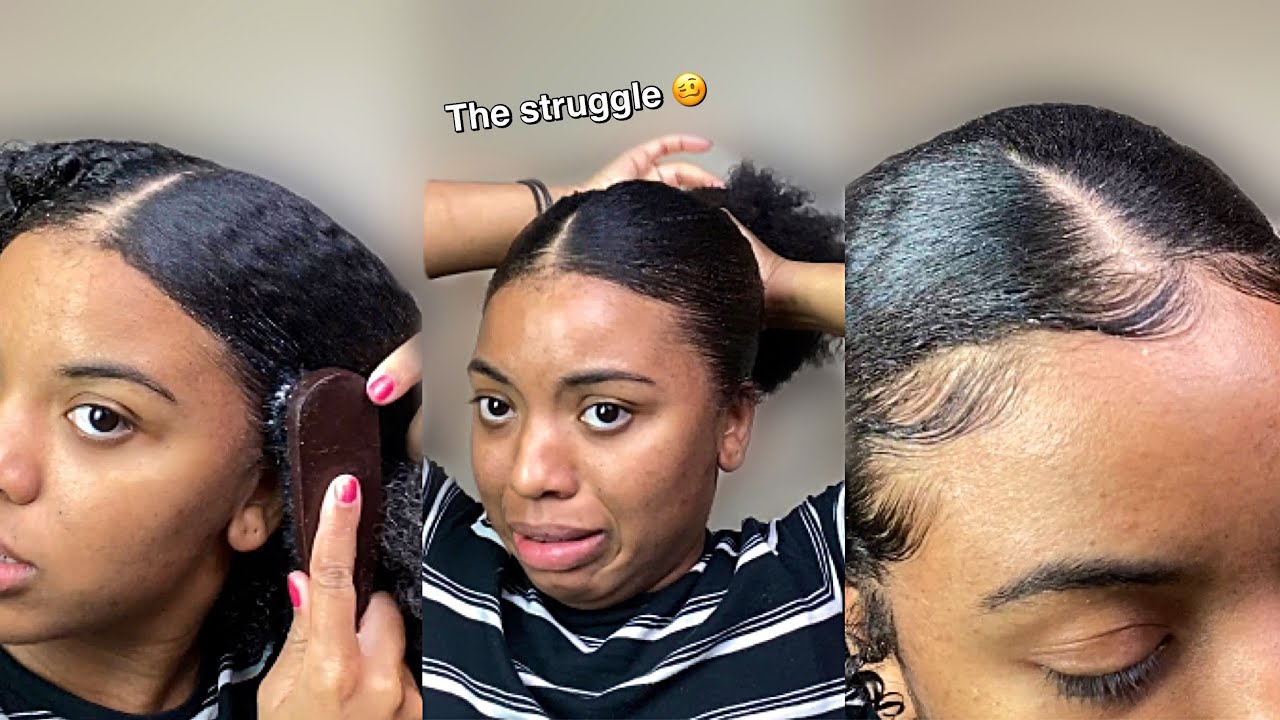 Realistic Slick Back Ponytail Tutorial on Thick Curly Hair