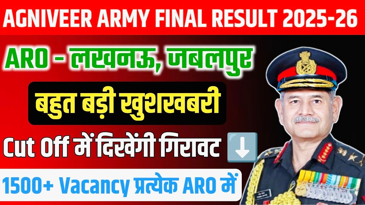 Agniveer Army Final Merit List 2025-26 | Agniveer Army Final Result 2025-26 | Army Result 2025-26