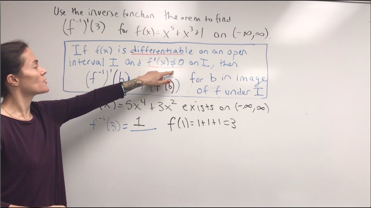 Calculus I: An example using the Inverse Function Theorem