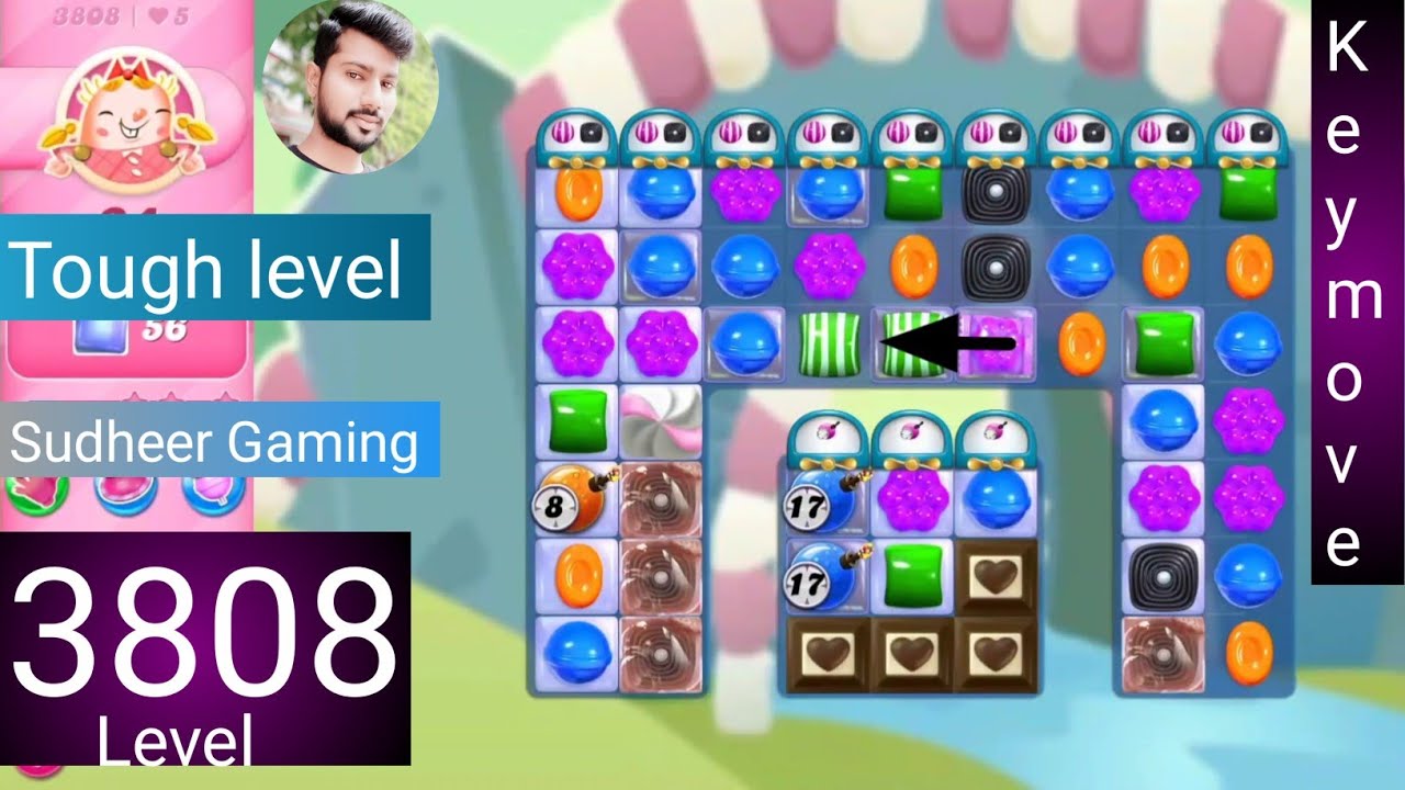 Candy crush saga level 3808 । No boosters । Tough level । Candy crush 3808 help । Sudheer Gaming