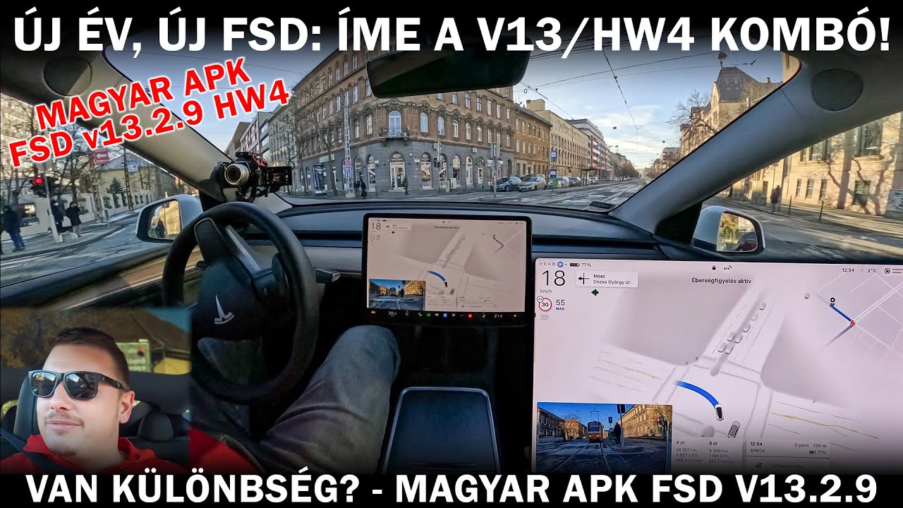 Új év, új FSD: Íme, így teljesít a v13 / HW4 kombó az APK-n! Van különbség?