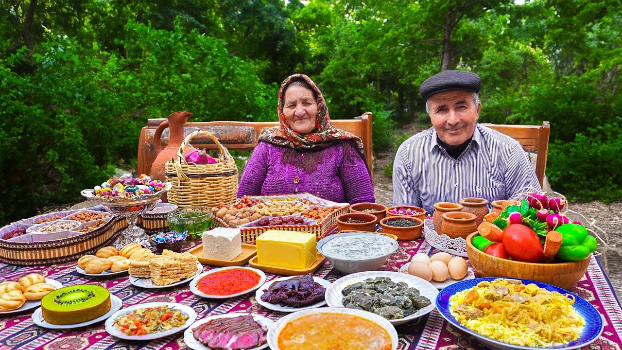 Приготовление Традиционного Азербайджанского Завтрака & Готовим Вкусную Рыбу, Баранью Ногу и Хинкали
