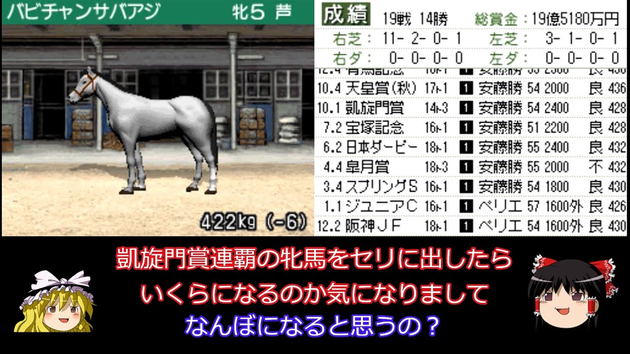 ダービースタリオンDS 攻略 番外編 凱旋門賞連覇の馬はセリでいくらになるのか!?