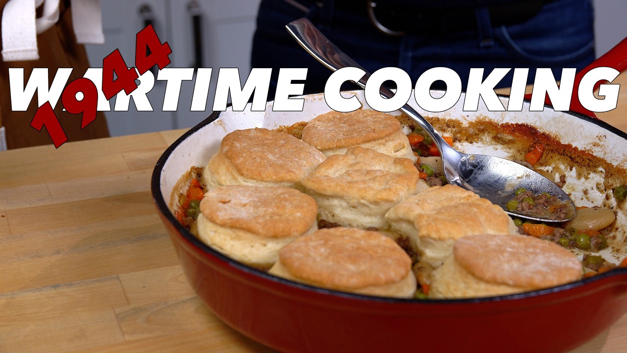 Re-Upload WW2 Wartime Cooking: Meat Pie With Biscuit Crown Recipe