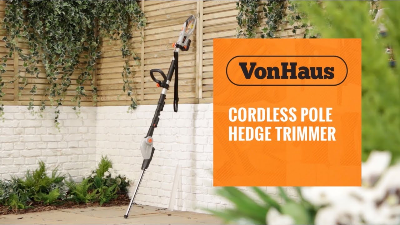 Cordless Pole Hedge Trimmer | Reach High Hedges with Ease &ndash; Vonhaus #hedgetrimming #gardeing