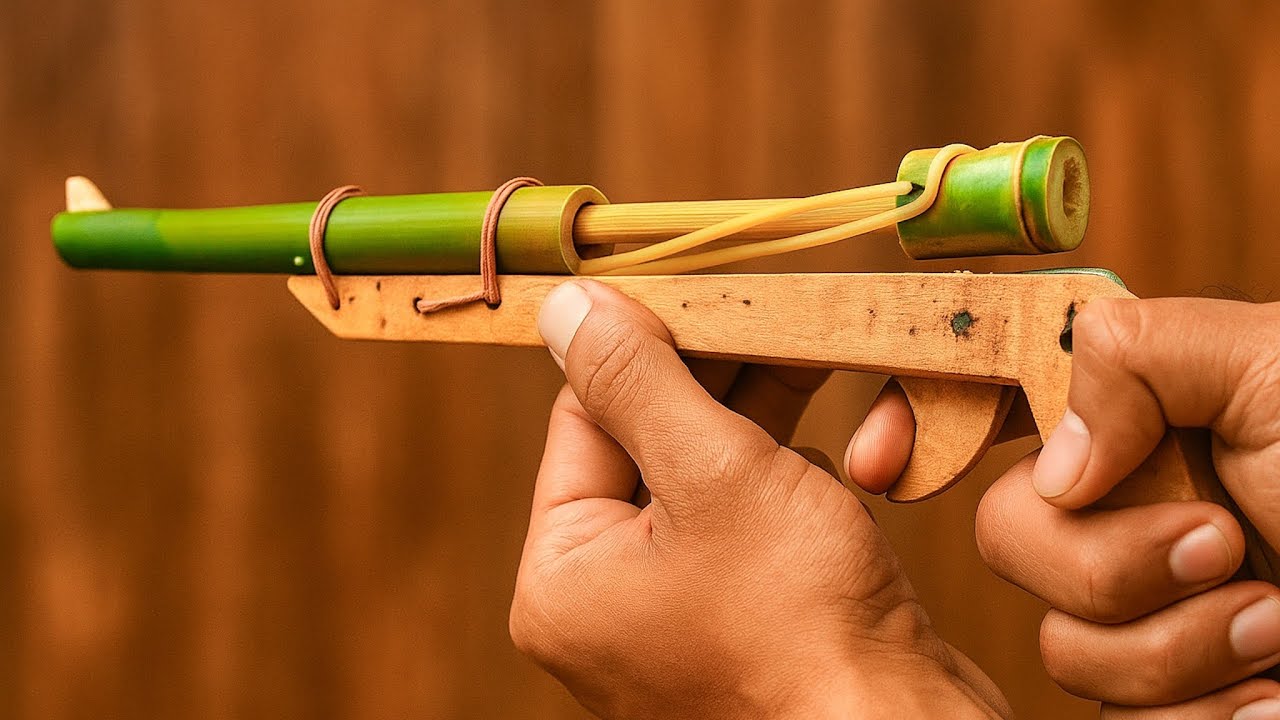 Cara Mudah Membuat Ketapel Bambu Model Pistol