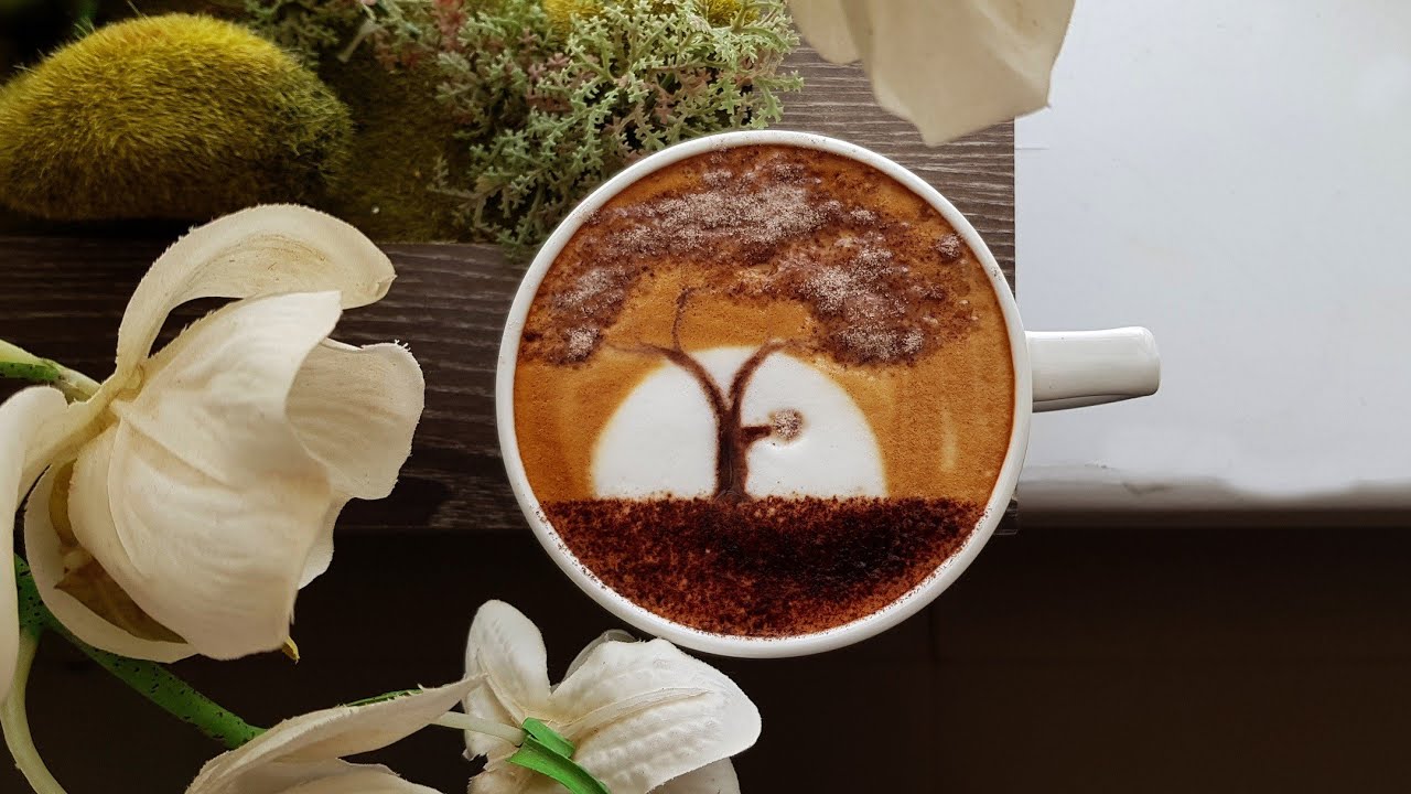How to Make Latte Art Sunset Tree | Barista Art Skills | Latte Art Tutorial | Coffee Blog