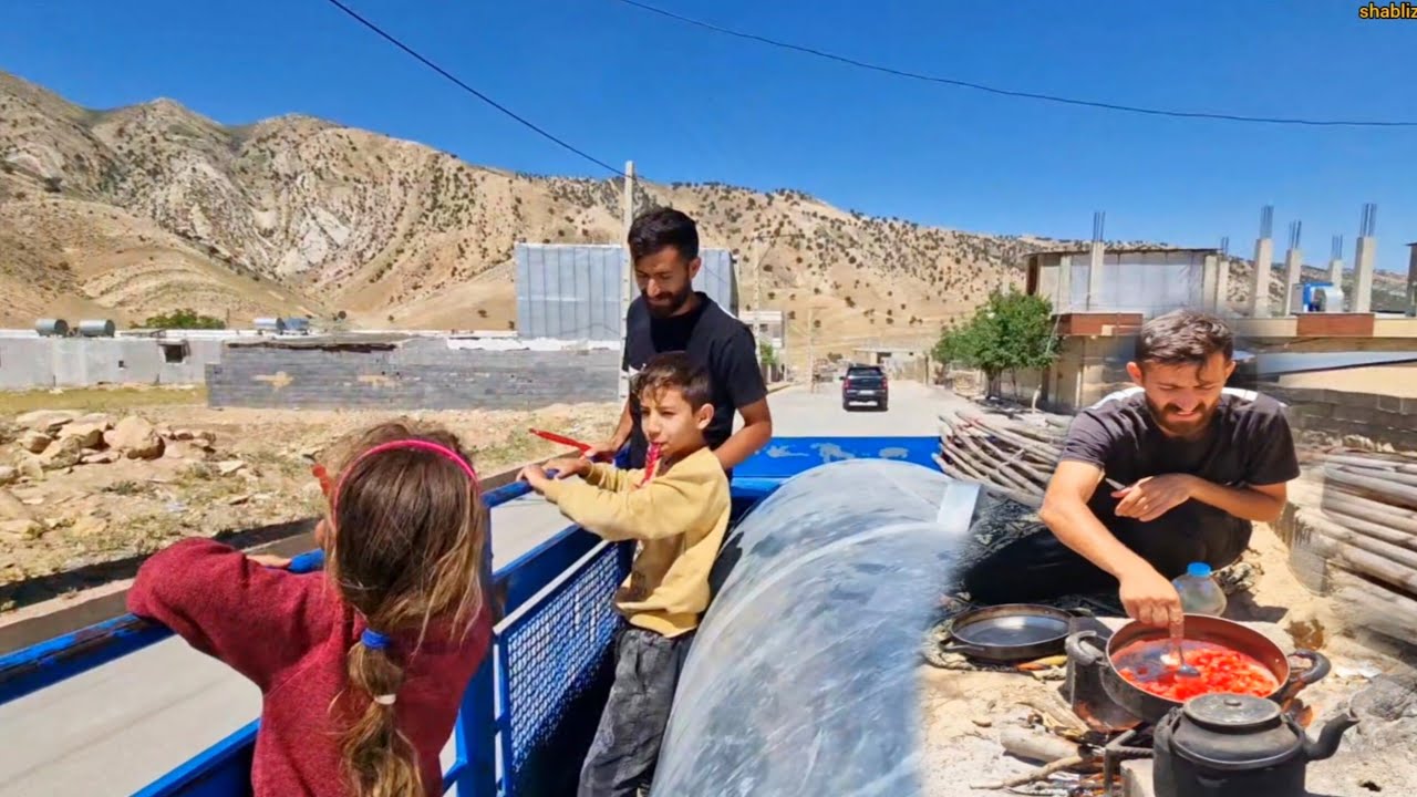Single Father Surviving in the Mountains | Water Tank, Fire Cooking & Goat Milking
