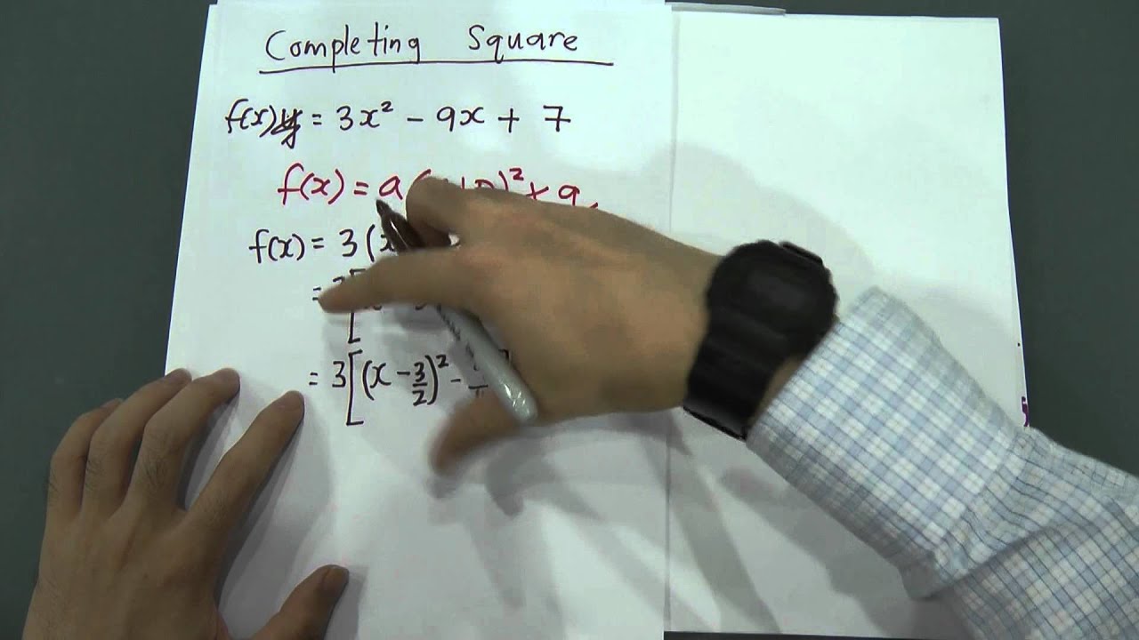 SPM Add Maths — Квадратичная функция — Дополнение к квадрату