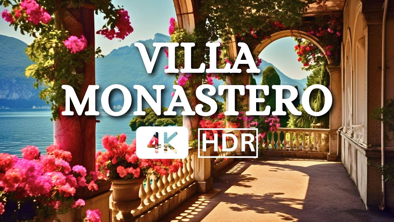 VILLA MONASTERO , VARENNA - WALKING TOUR IN ITALY 4K - THE MOST BEAUTIFUL VILLA ON LAKE COMO
