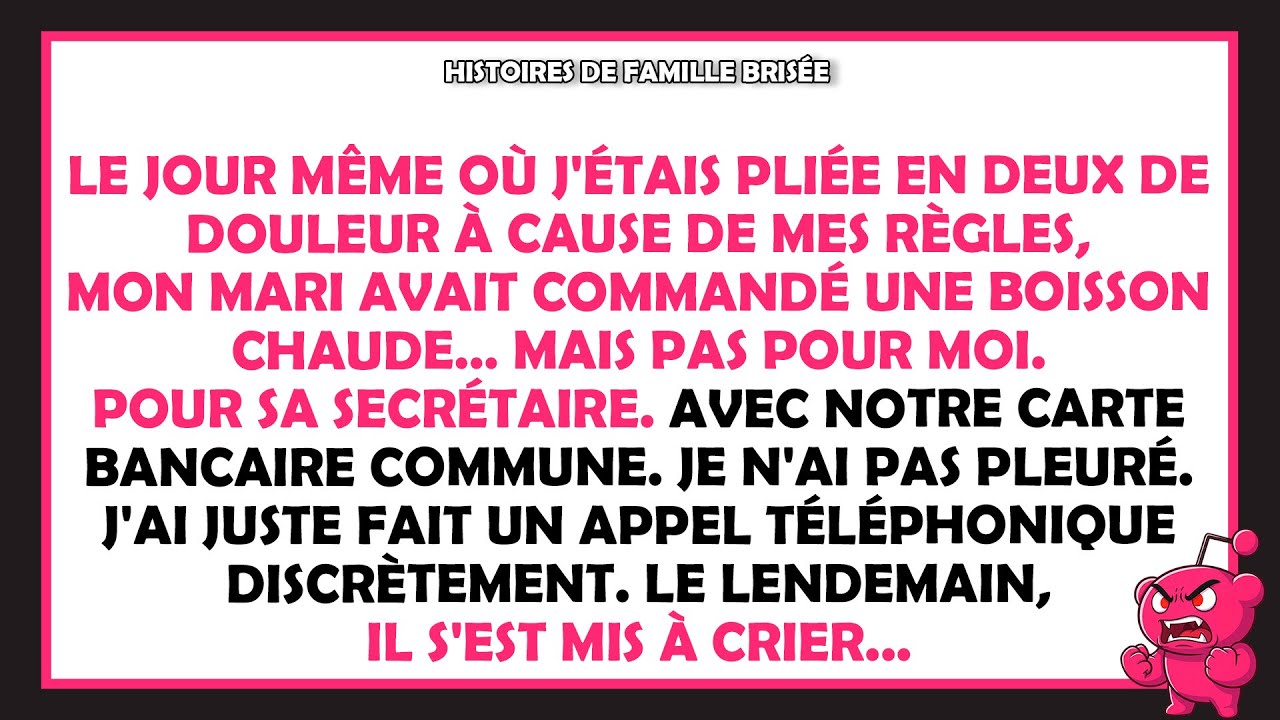 Pendant que j'étais dans la douleur, mon mari était occupé à acheter des boissons pour sa secrétaire