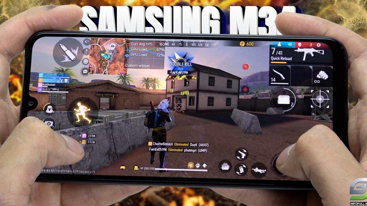 Samsung Galaxy M34 test game Free Fire Mobile 2025 | Exynos 1280