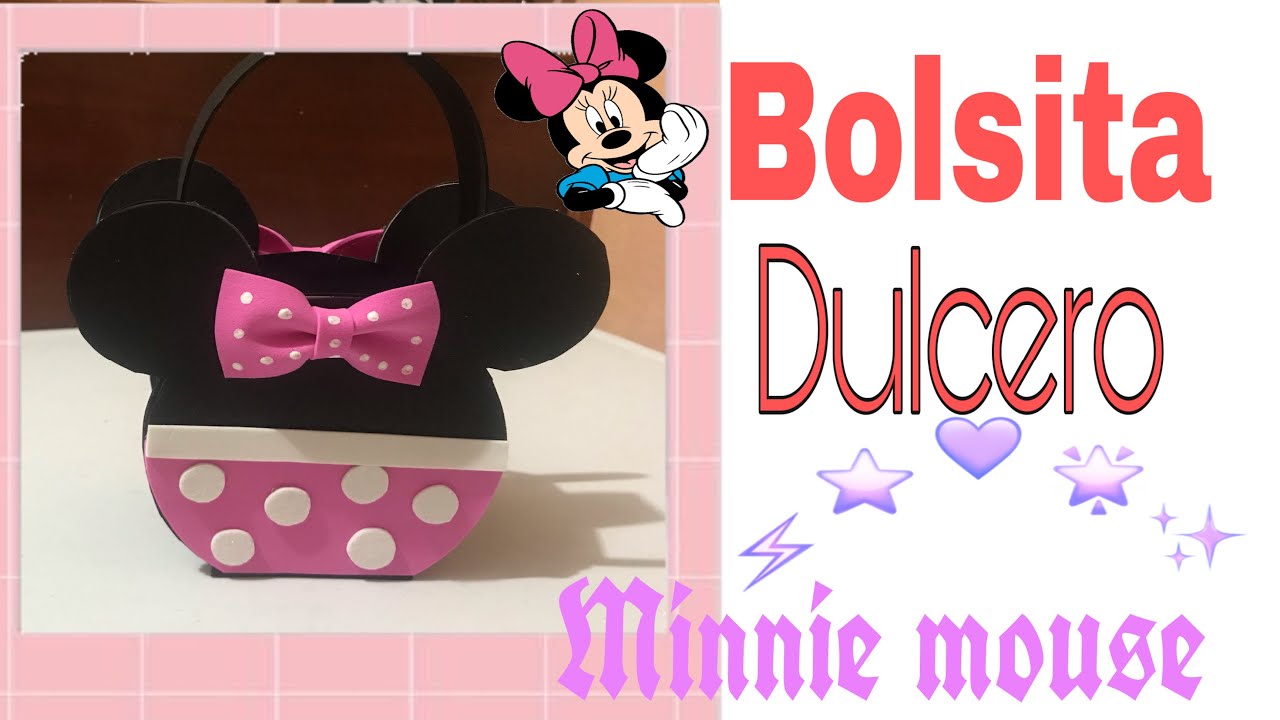 Como hacer un dulcero de Minnie mouse/Dulcero bolsita👛🌈💓