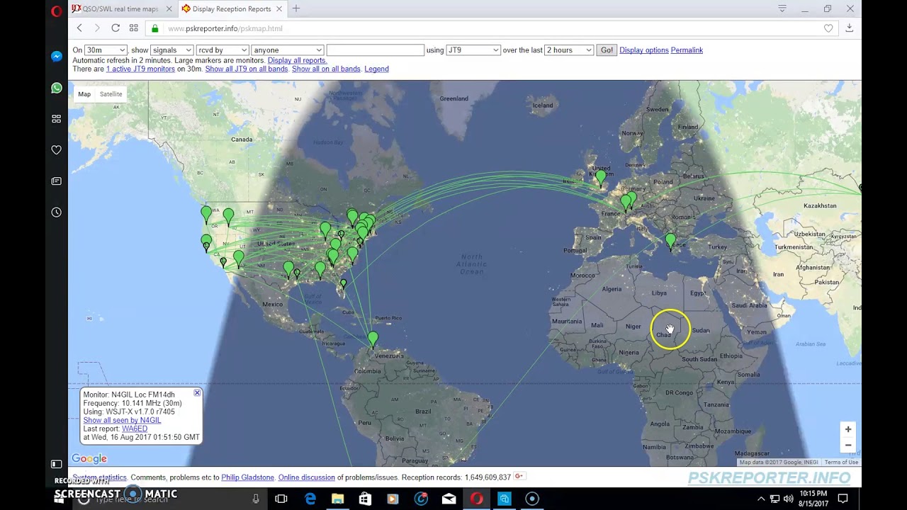 HF Signal Propagation Reporter, PSK/JT65/FT-8/CW/JT9