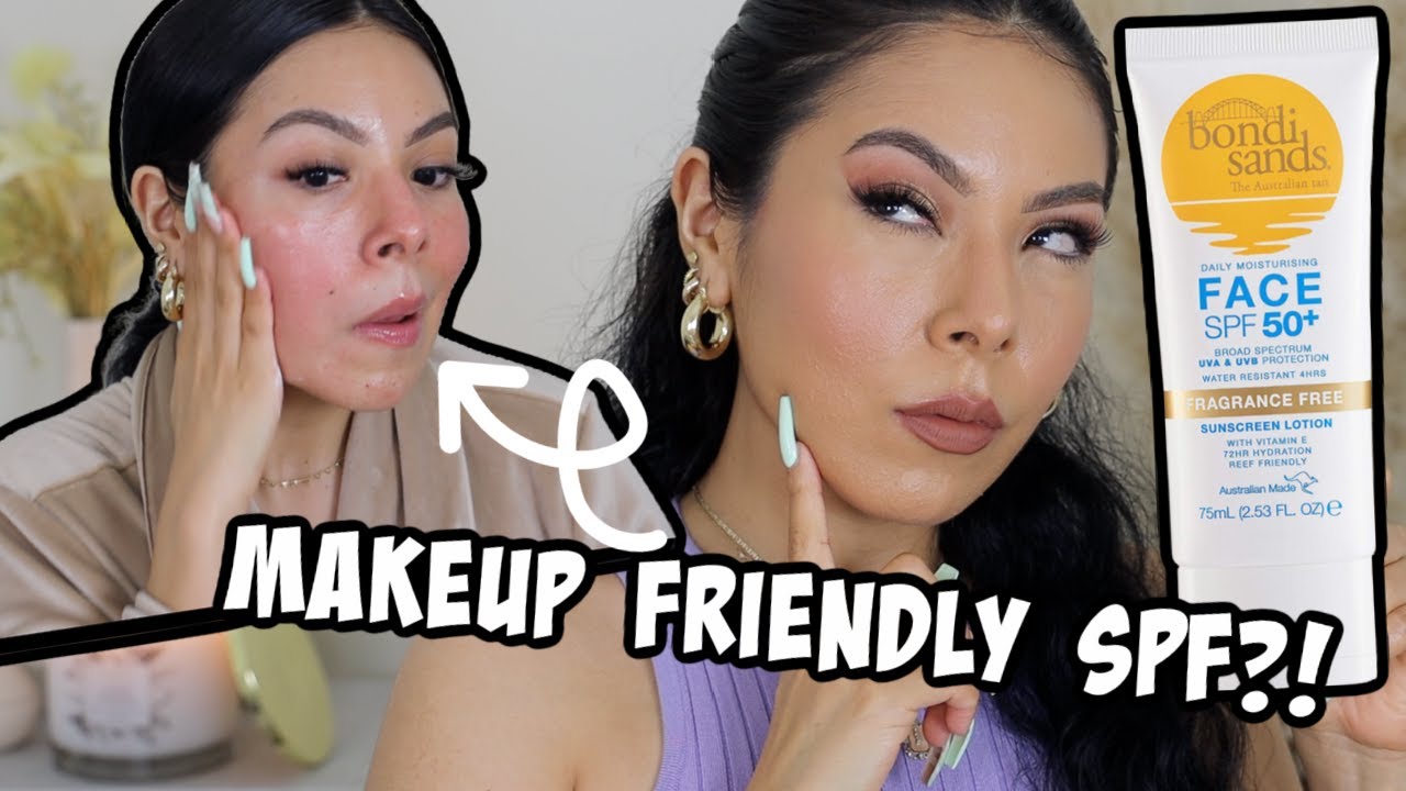 🔥NEW!|| IS BONDI SANDS FACE SUNCREEN MAKEUP FRIENDLY?!|| REVIEW & TRY ON! WOW! NO WHITE CAST!