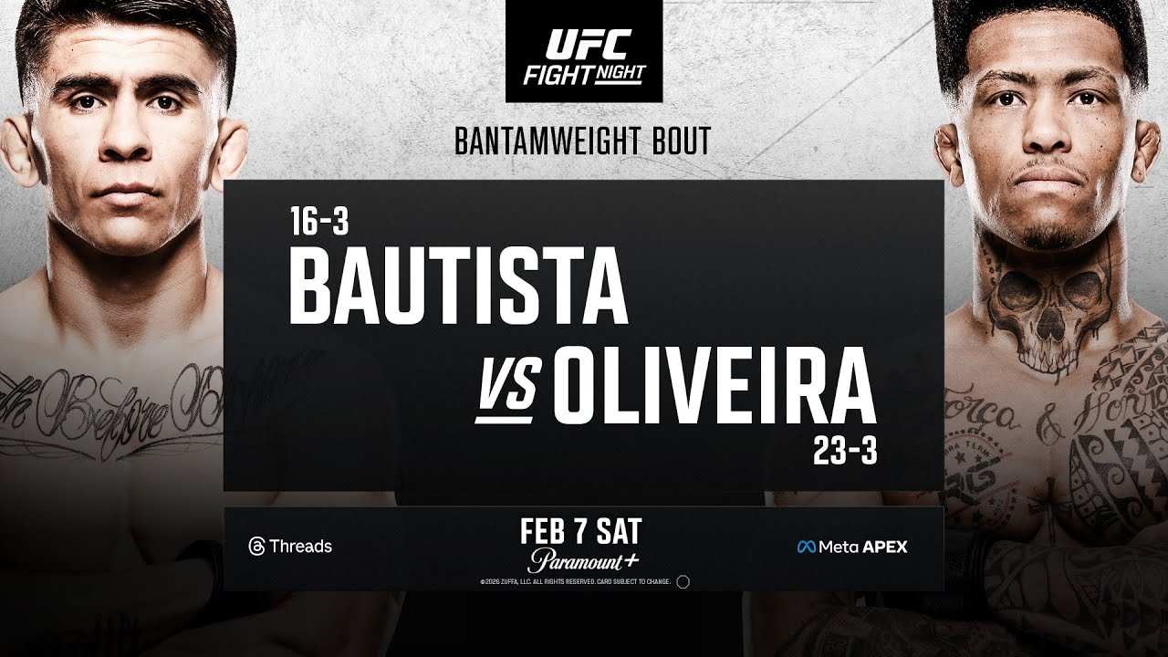UFC Vegas 113: Баутиста против Оливейры - 7 февраля | Промо-ролик боя