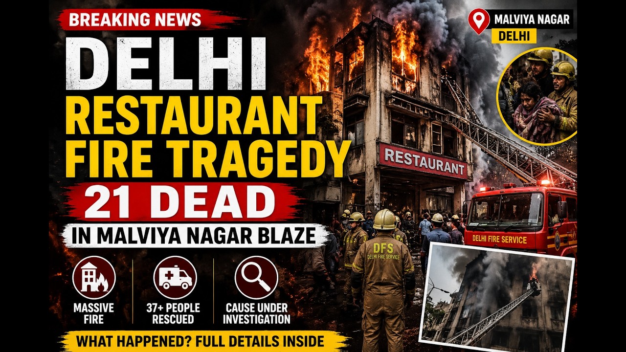 Delhi Restaurant Fire: 21 Dead in Massive Malviya Nagar Blaze | Breaking News