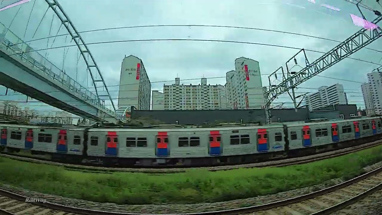 ЖЕЛЕЗНАЯ ДОРОГА. Поездка на метро в Южной Корее. Вид из окна