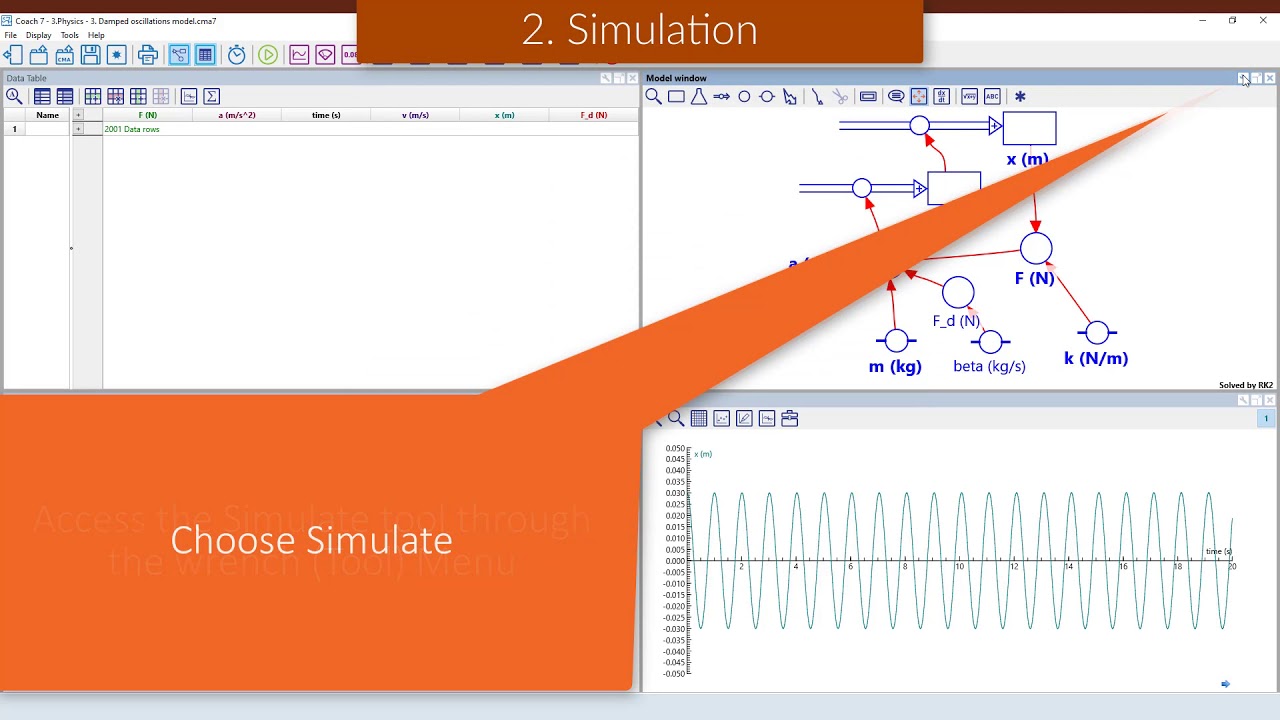 Coach 7 Modeling Tutorial - Using the Simulate Option