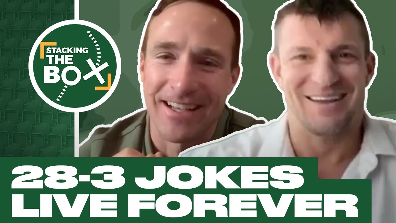 Rob Gronkowski & Drew Brees Hilariously Roast Falcons Fan... 28-3 Jokes Live On!