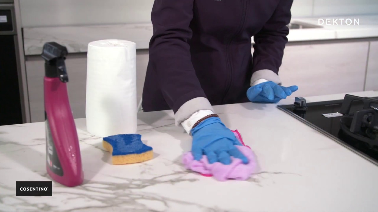 Cleaning and maintenance of recent stains in Dekton