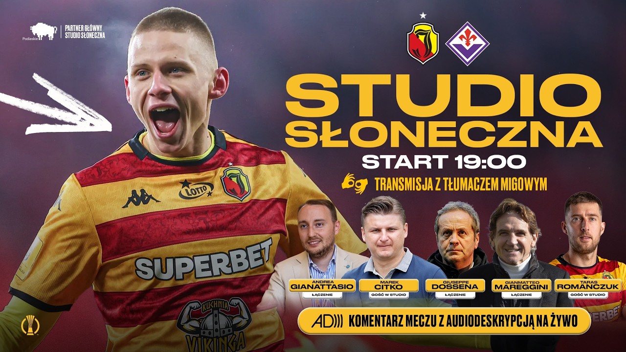 STUDIO SŁONECZNA Z TŁUMACZENIEM MIGOWYM: JAGIELLONIA - FIORENTINA (PRZED MECZEM)