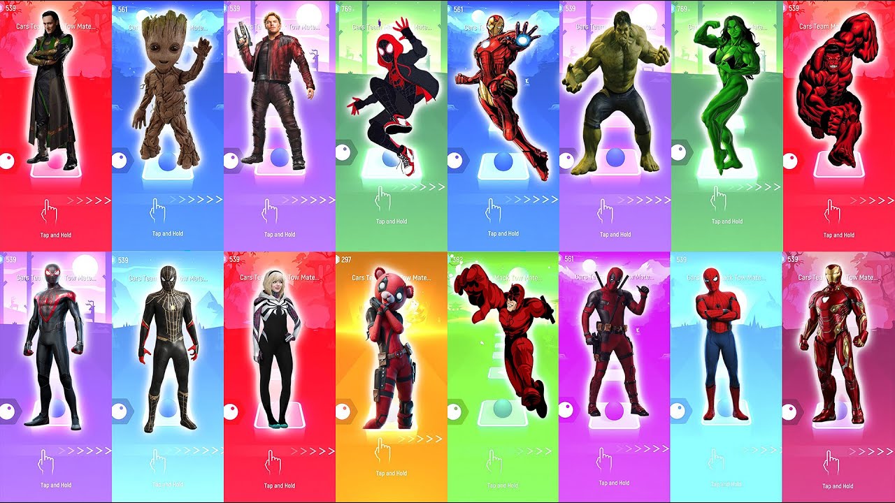 MegaMix №8, All Characters from the past week in one video, DC Marvel Tiles Hop