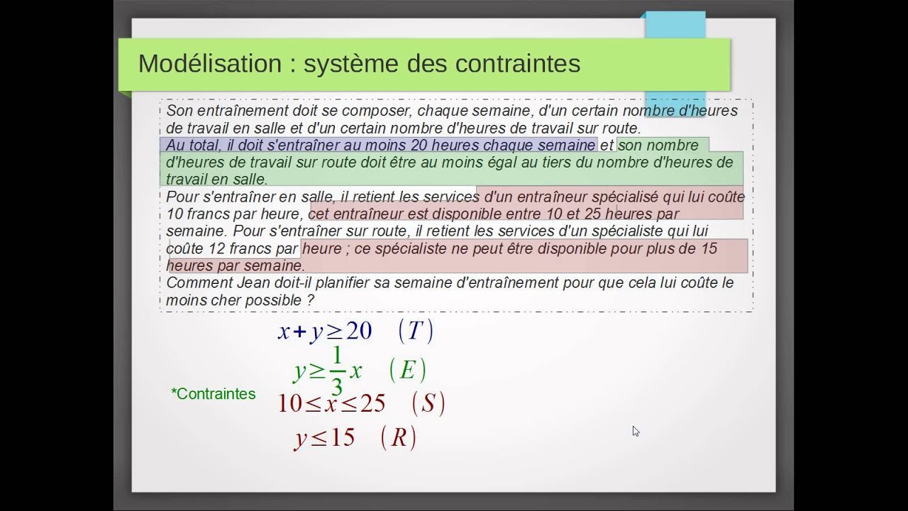 Programmation lineaire - 1 -  modelisation