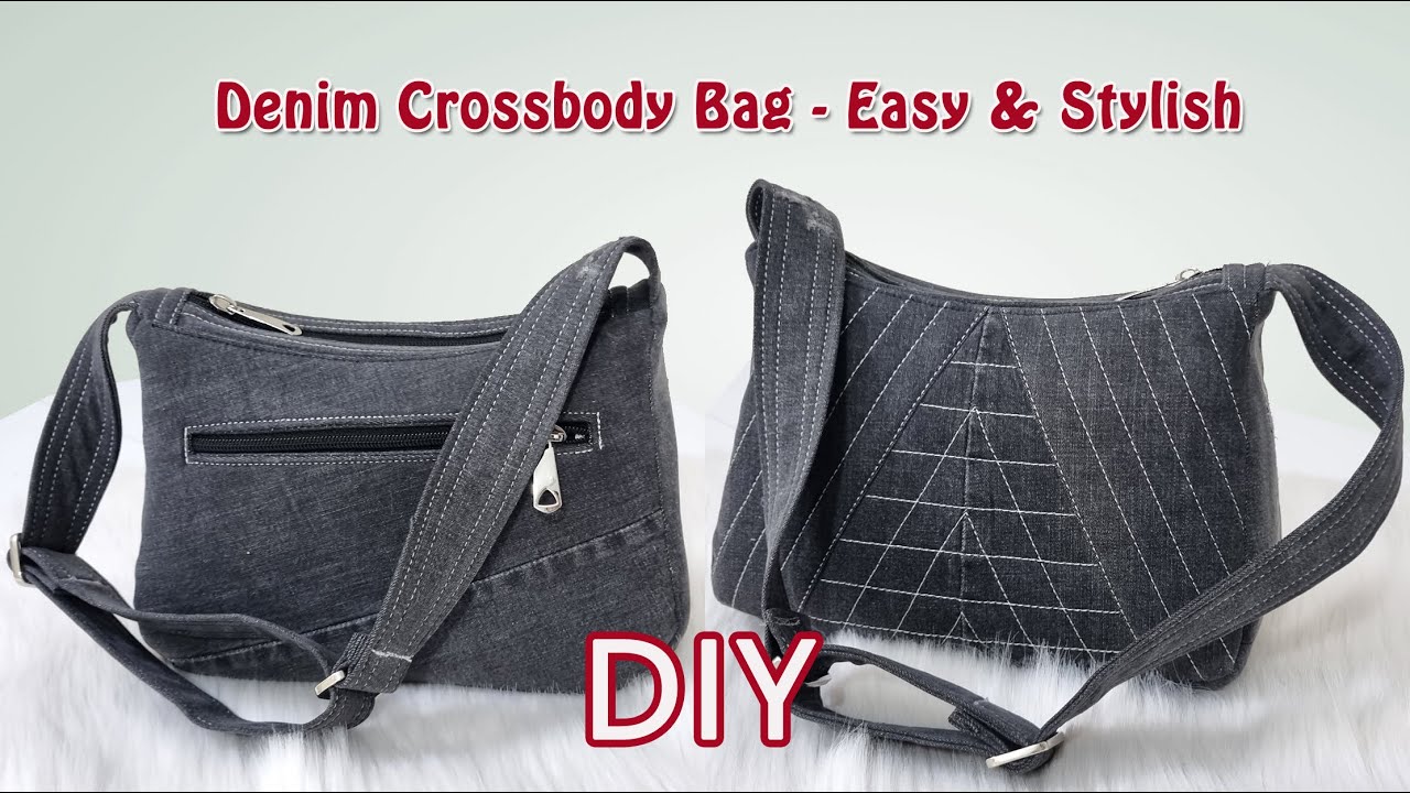 Stylish Quilted Denim Crossbody Bag | Step by Step Sewing Tutorial