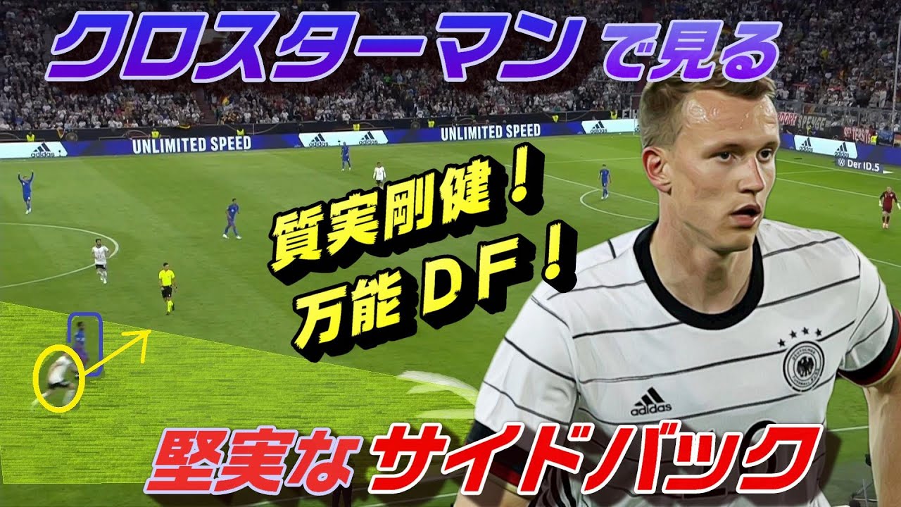 クロスターマンで見るサイドバックの動き！堅実なドイツ代表の右SB。