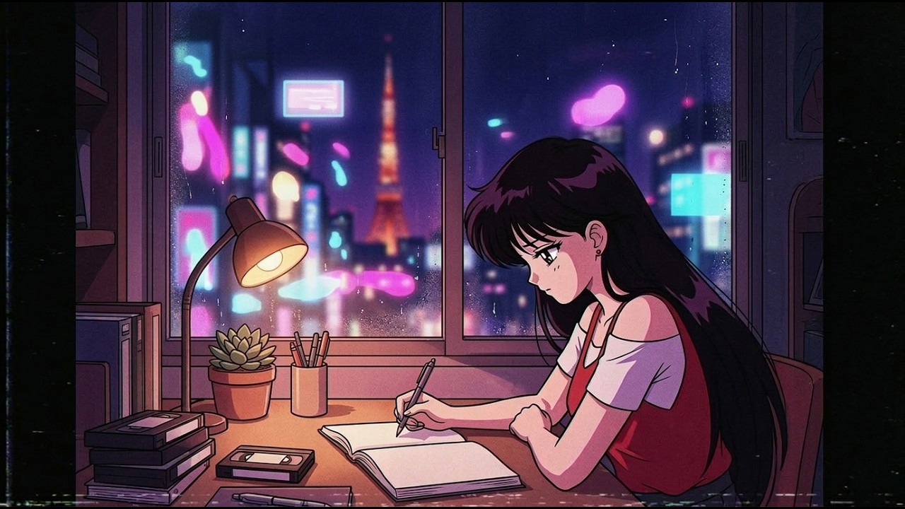 Neon Tokyo Nights 🗼 1 hour 90s anime lofi mix to study