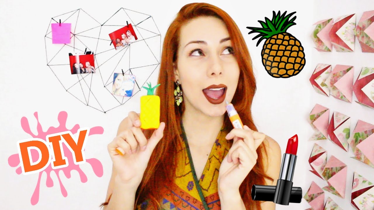 DIY MATERIAL ESCOLAR: CANETA BATOM E APONTADOR ABACAXI #VEDA30