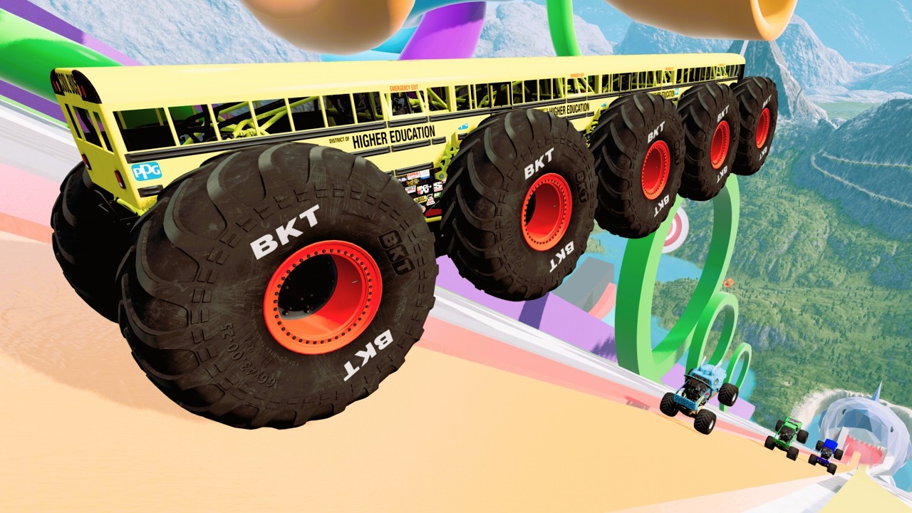 Epic High Speed Monster truck jumps CAR Stunts & crashes #100 | BeamNG Drive