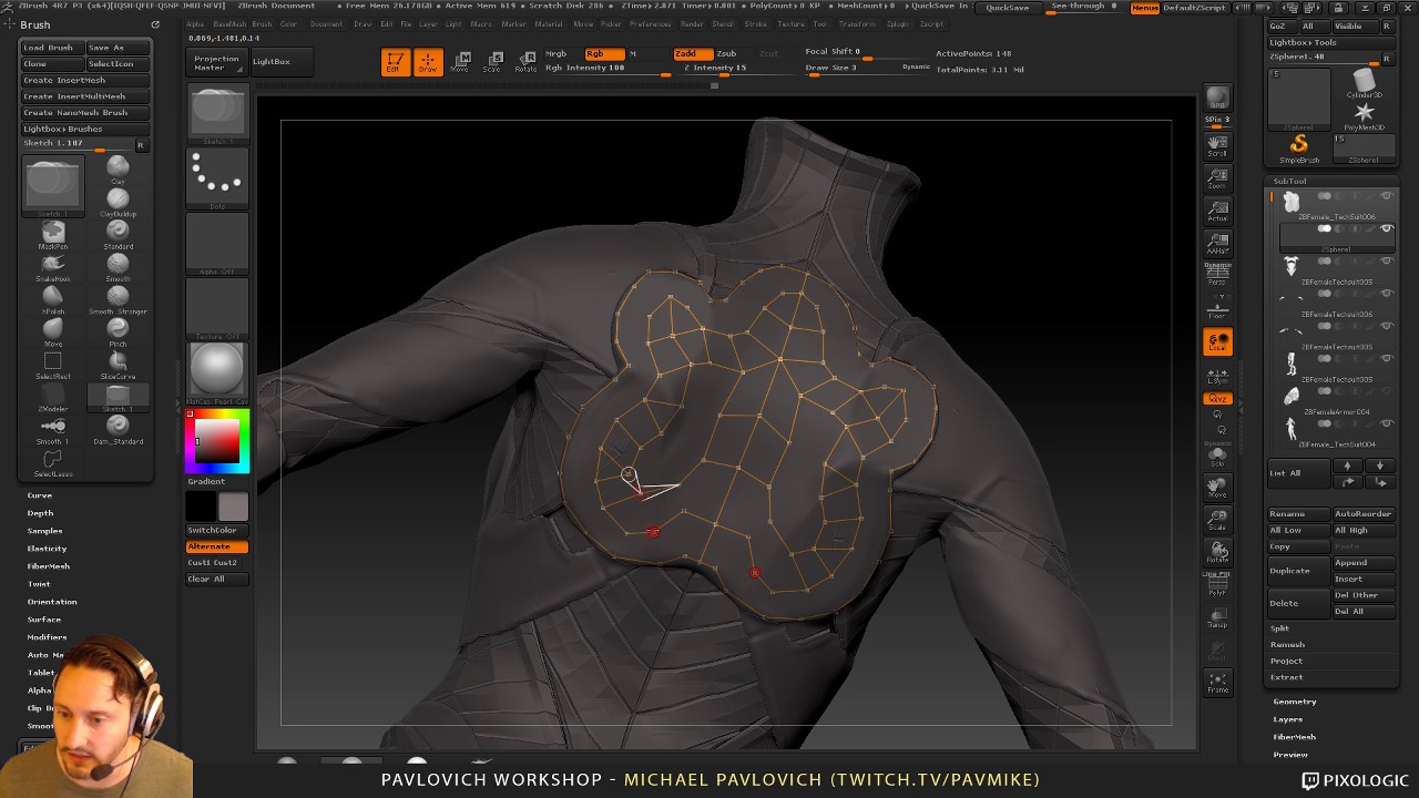 PavWork10: ZSphere Retopology