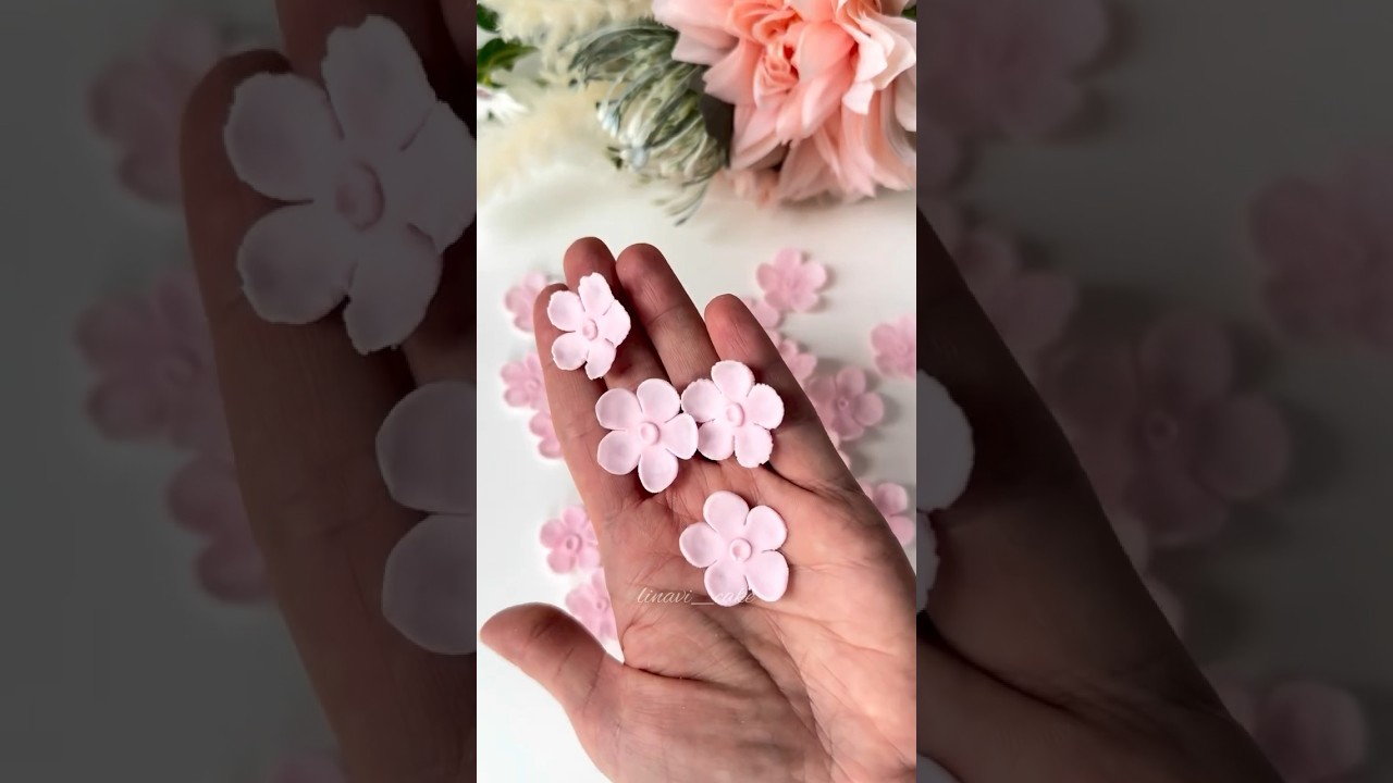 Супер простые цветы из мастики🌸 читай описание 🔥#рецепты #recipe