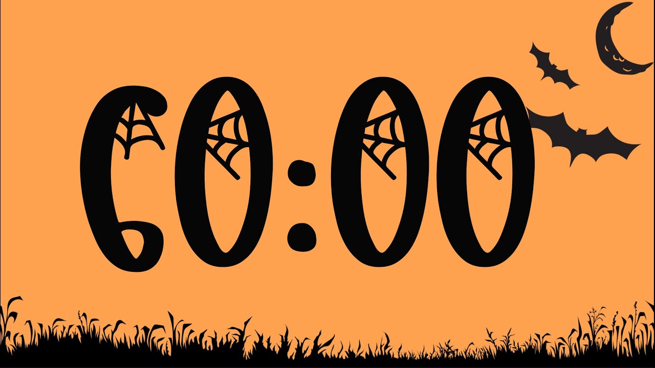 60 Minute Halloween Bats Timer (Spooky Electric Piano Tones at End)