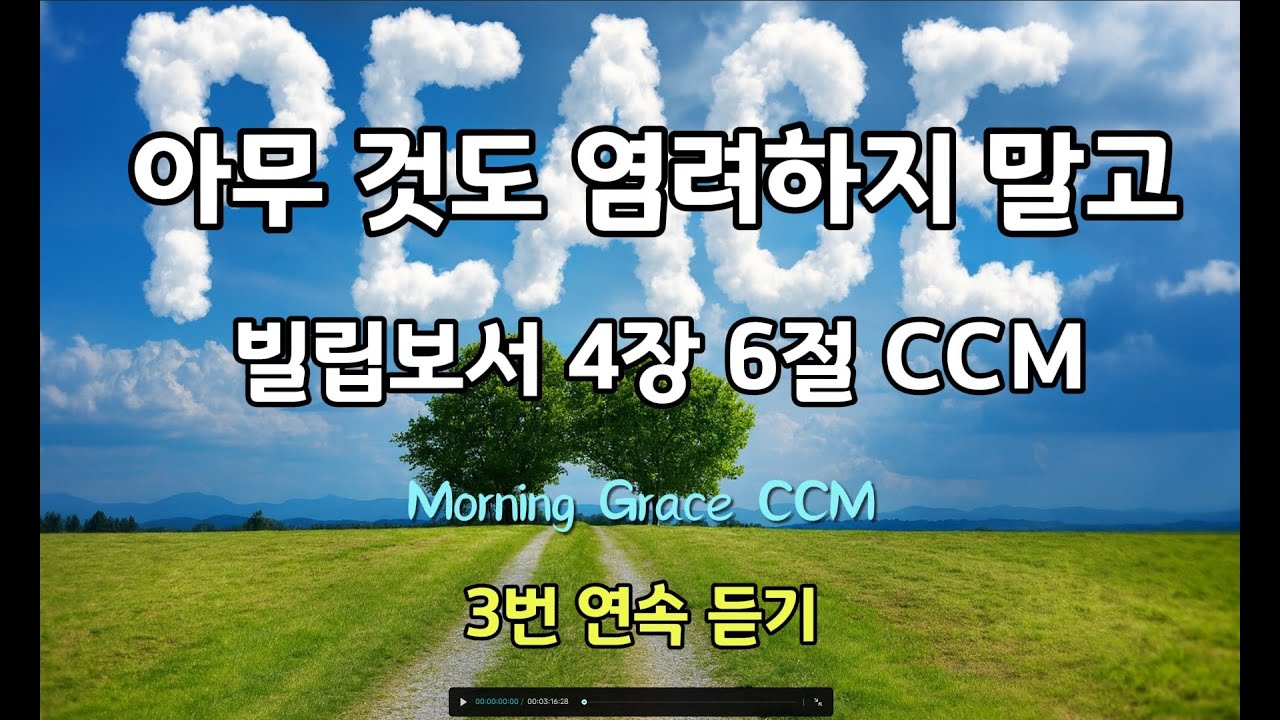아무 것도 염려하지 말고 | 빌립보서 4장 6절 CCM | 기도와 감사의 찬양  | 3번 연속 듣기