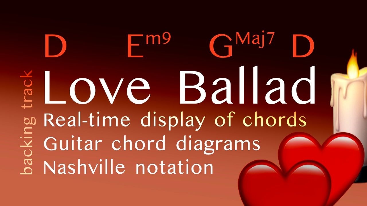 Love Ballad, romantic backing track in D major, 82bpm. Play along & enjoy!