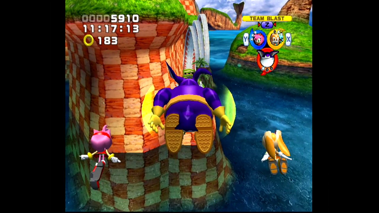 Sonic Heroes (GCN) – Team Rose – Seaside Hill – 584 Rings