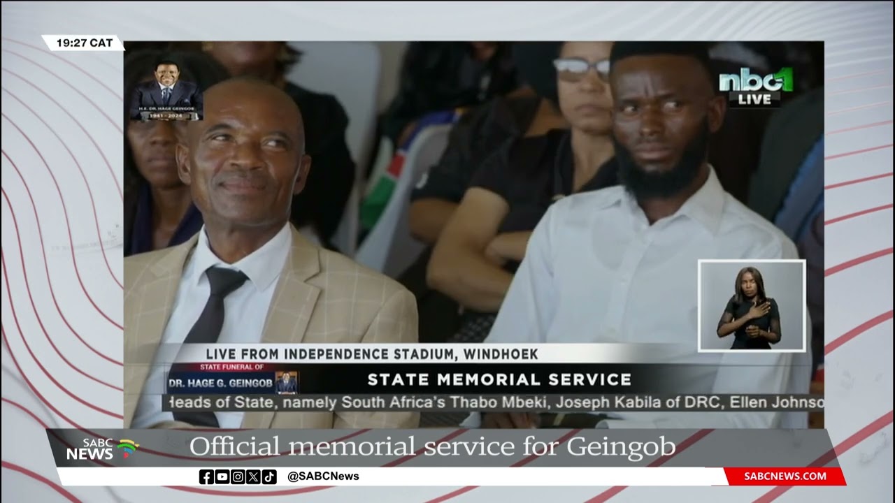 Official memorial service for Namibian President Hage Geingob