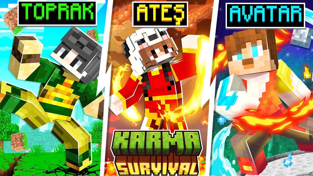 TÜM EKİP AVATAR IRKINA DÖNÜŞTÜ - Karma Minecraft