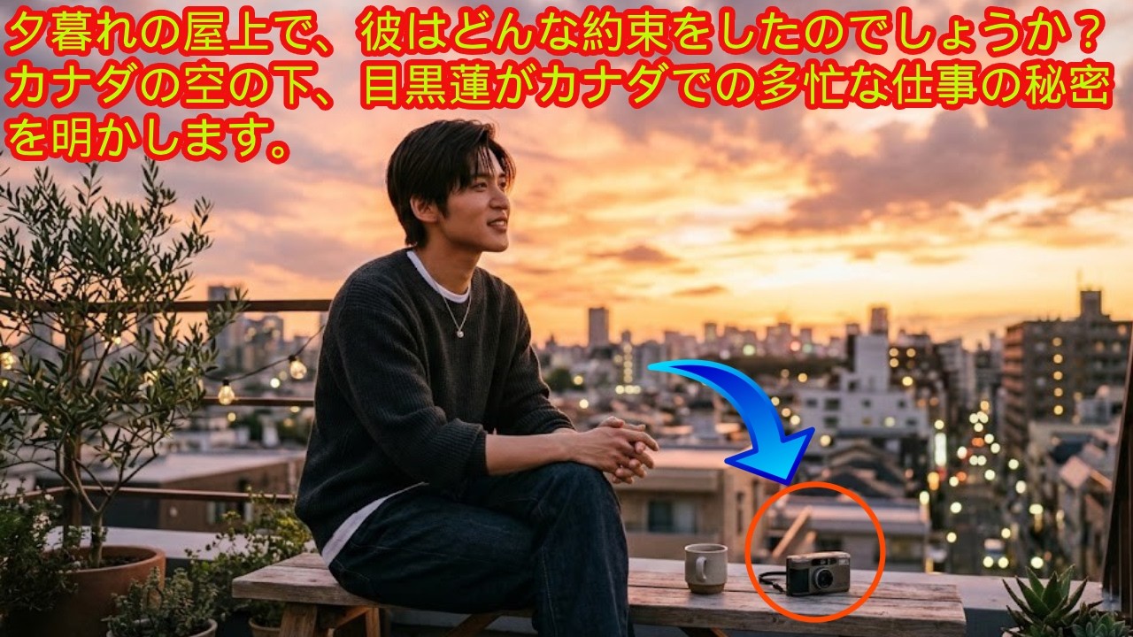 夕暮れの屋上で、彼はどんな約束をしたのでしょうか？カナダの空の下、目黒蓮がカナダでの多忙な仕事の秘密を明かします。 夕焼けの屋上で何を誓ったのか？