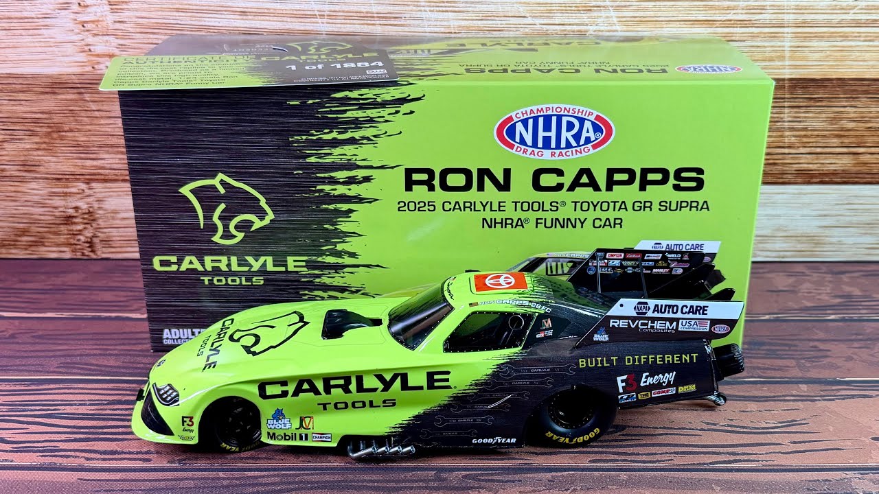 ОБЗОР: Модель автомобиля Ron Capps 2025 Carlyle Tools 1:24 NHRA Funny Car от Auto World