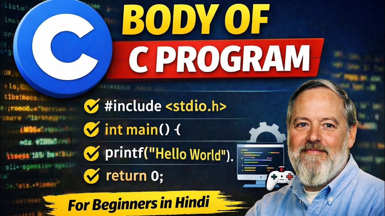 Body of C Program Explained in English | C Programming for Beginners