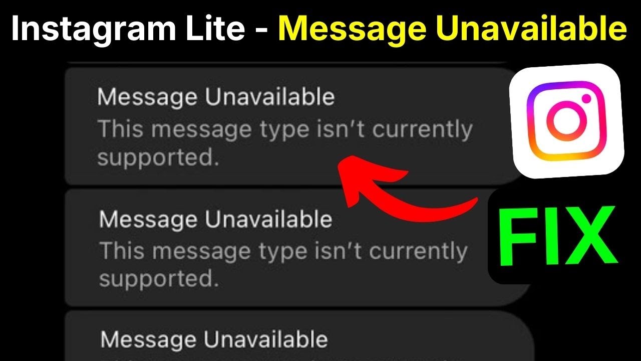 Instagram Lite Message Unavailable Error | This Message Type Isn’t Supported| Instagram Problem 2026
