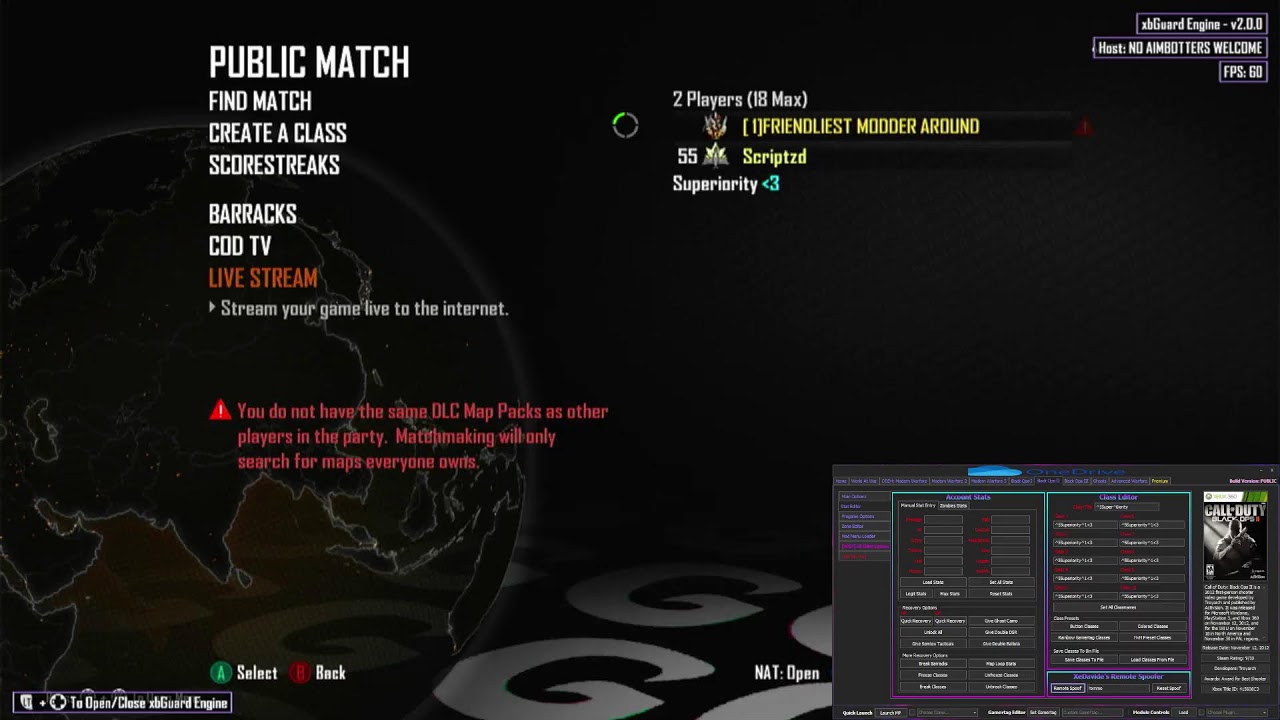 MODERN WARFARE 3/MW3/BO2/BLACK OPS 2/MW2 ALL CODS MODDED LOBBIES INFECTED MATRIX MENU