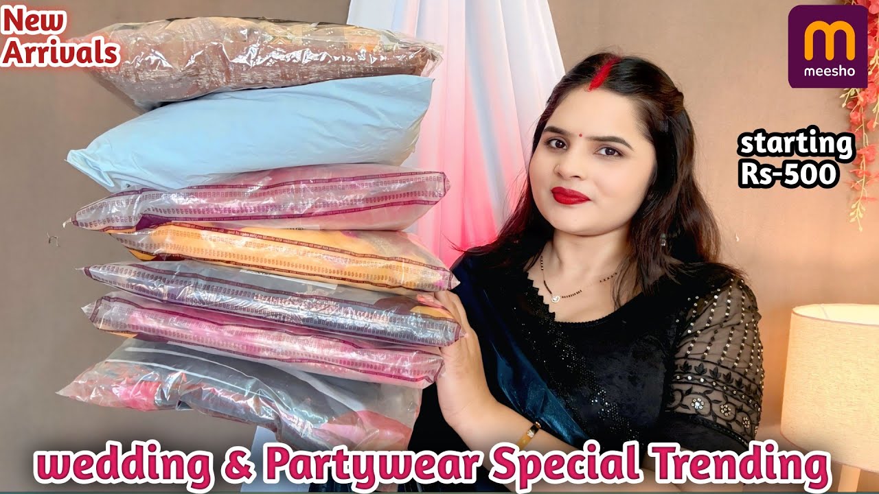 Meesho Saree Haul | Wedding and Partywear Special Trending Saree Collection Under Rs-1000 #Rubyyadav