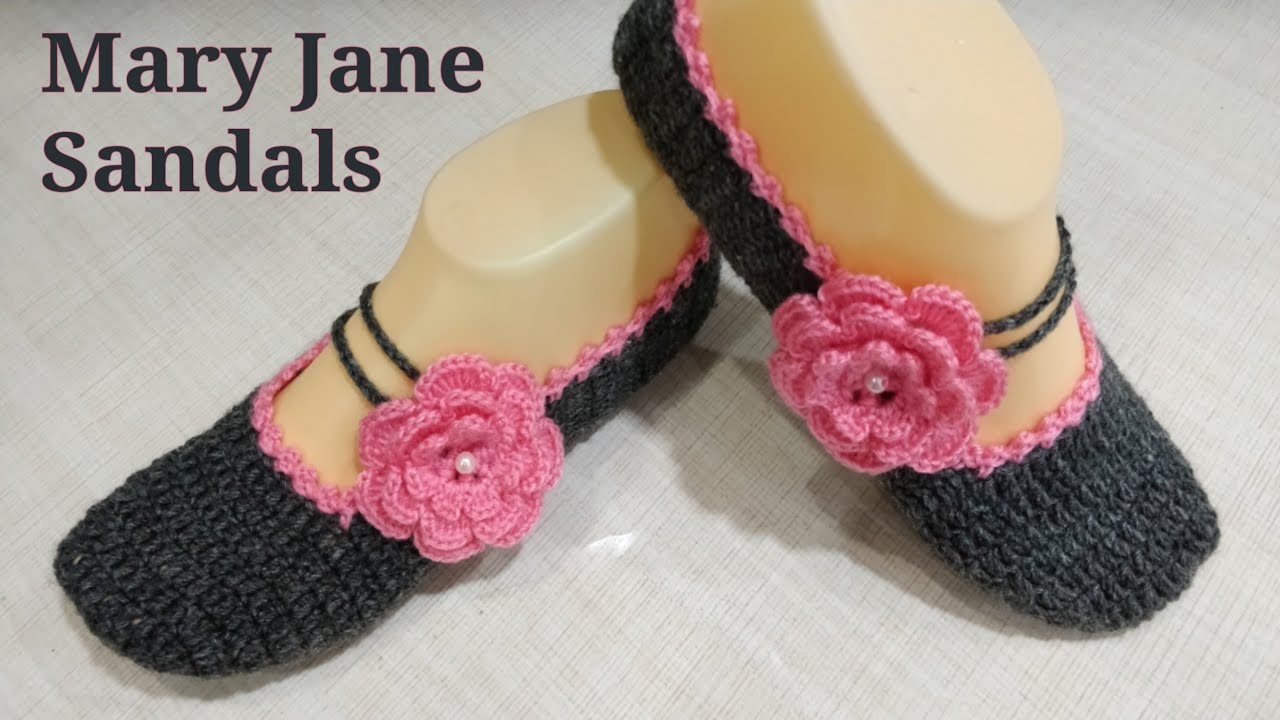 Crochet Mary Jane Slippers / Booties / Sandals How To Crochet Perfect Shaped Sandals