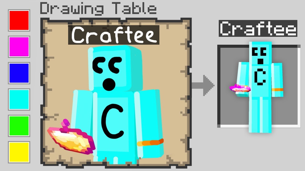 Minecraft, But Any YouTuber I Draw, I Get...