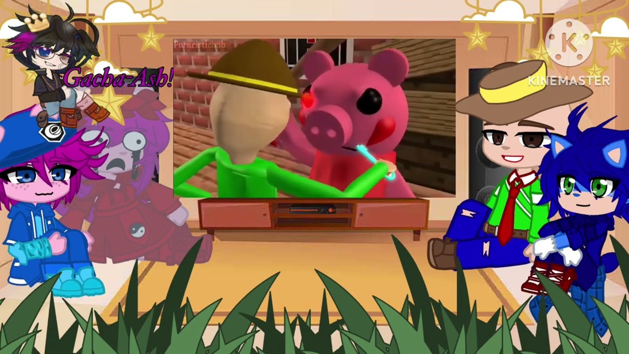 Piggy + Baldi & Sonic react to Baldi VS Piggy (Chapter 1 Part 1)